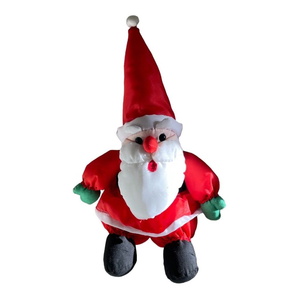 Christmas Santa Plush Red White Stuffed Animal Nylon Parachute Material